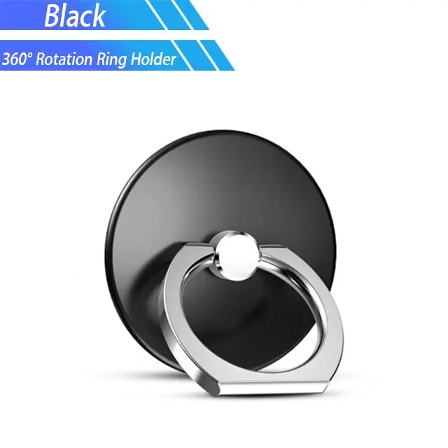 black ring holder Магнитный держатель для телефона с кольцом, автомобильный держатель для телефона, Аксессуары для мобильных телефонов, поддержка мобильных телефонов - Цвет: black ring holder