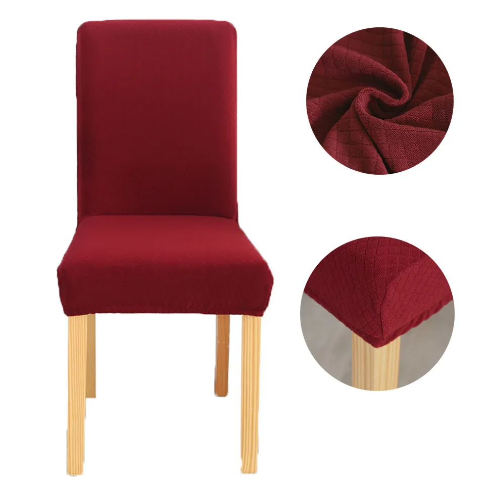 Wine red Супер мягкий флисовый тканевый чехол на стулья эластичные чехлы на кресла спандекс для столовой/свадьбы/кухни/отеля вечерние банкеты - Цвет: Wine red