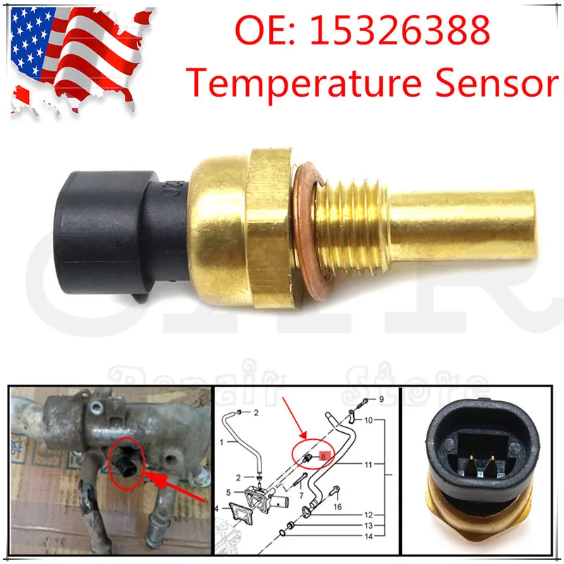 Датчик температуры охлаждающей жидкости для Buick Lucerne CTS 6 2l GM GMC TPI TBI LT1 LS1 LS2 15326388