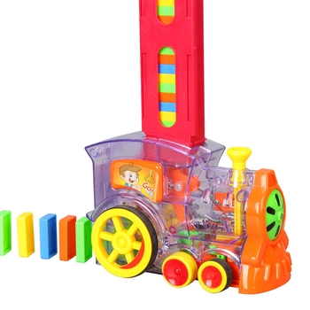 

ino Train Toy Set Rally Electric Train Model with 60 Pcs Colorful ino Building Blocks Car Truck Vehicle Stacking