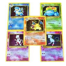 TOMY 5 шт./лот Покемон карты 1996 издание Charizard Blastoise Venusaur Mewtwo Мега флэш-игра коллекция