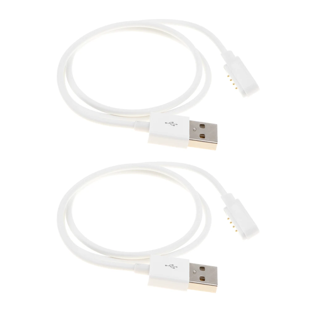 2 Pieces 4 Pins Magnetic Suction Charger Magnetic Adsorption Charger Cable for Smartwatch 2 Pieces 4 Pins Magnetic Suction Charger Magnetic Adsorption Charger Cable for Smartwatch