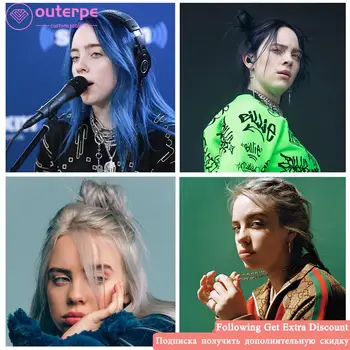 

5D Full DIY Diamond Painting"Billie Eilish"Singer Star Diamond Embroidery Cross Stitch Rhinestones Diamant Mosaic Decor Gifts