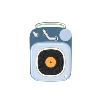

New retro wireless bluetooth speaker Mini record portable gift audio subwoofer Metal zinc aluminum alloy phonograph