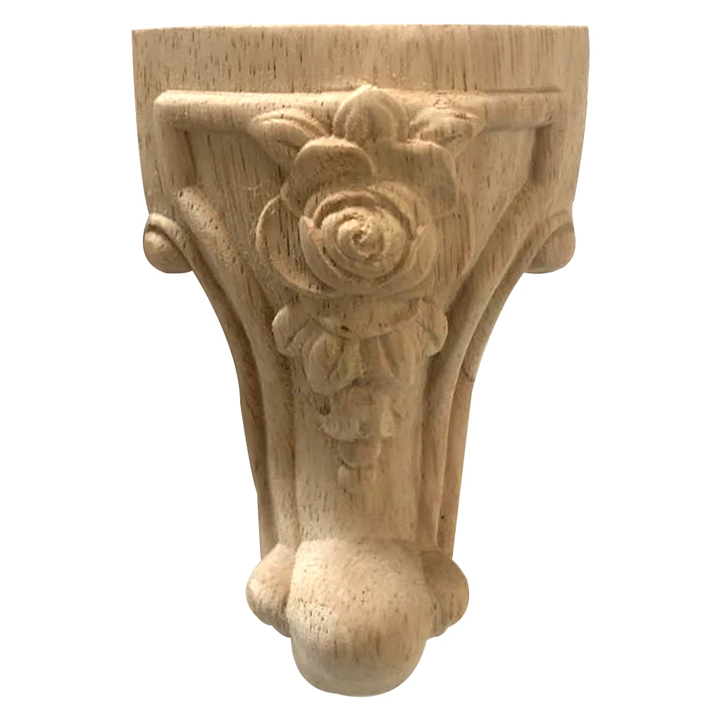 Unpainted Cabinet Sofa Wood Carving Replacement European Style Anti Scratch Furniture Legs Tea Table Protector Decoration Craft