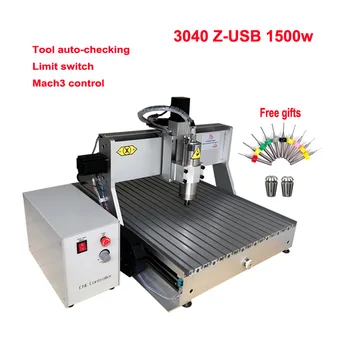 

USB CNC Router 3040 Z-USB 1500w water cooled spindle CNC Milling Machine USB port, rotary axis cnc engraver