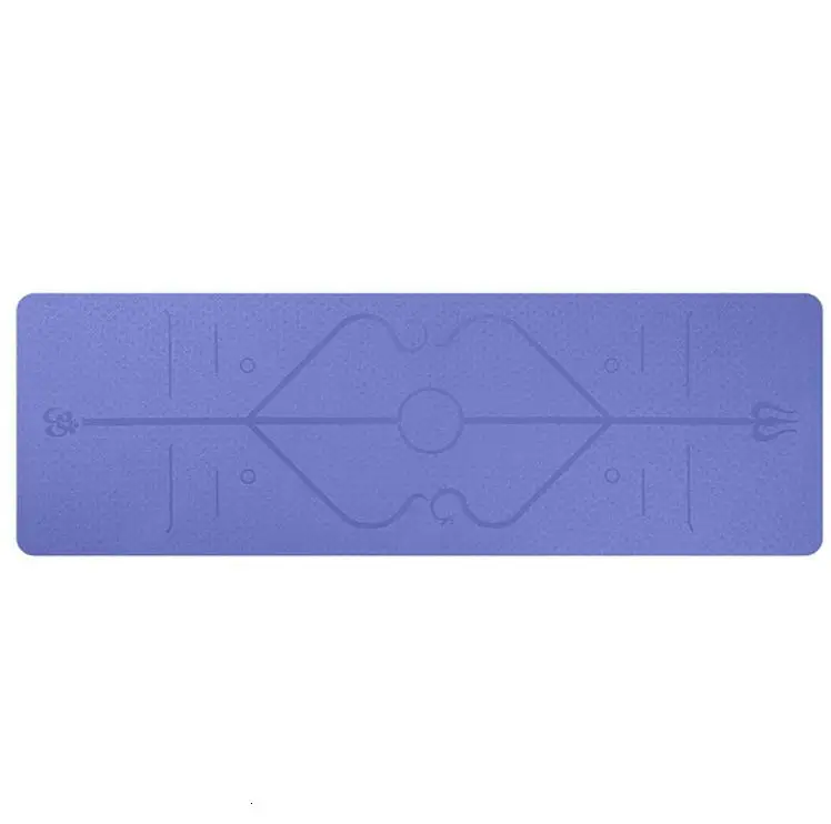 1830*610*6 мм TPE коврик для йоги с позиционной линией нескользящий ковер коврик для начинающих экологический фитнес гимнастический коврик - Цвет: Фиолетовый