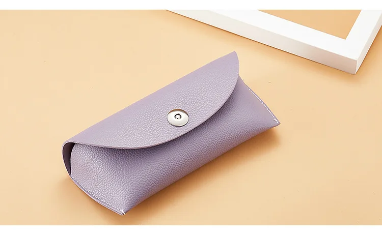 purple Высокое качество, кожаный чехол для солнцезащитных очков, фирменный дизайн, роскошные очки, коробка для очков, Чехол для очков, Кожаный Чехол для очков - Цвет: purple