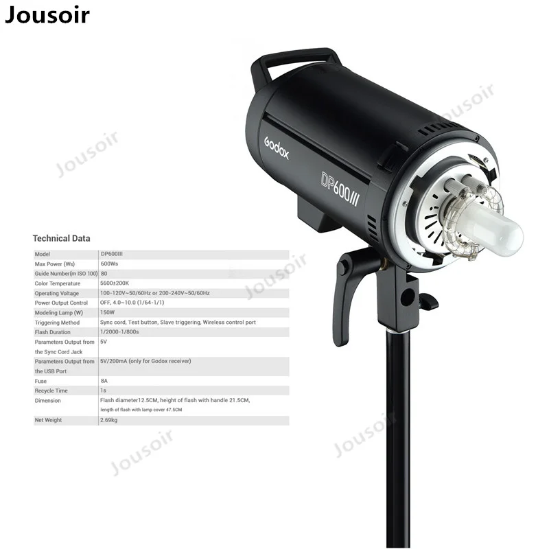 Godox DP600III Профессиональный Студийный Вспышка Моделирования Света 600Ws 2.4G X Система с Маунтом Bowens 5600K для Свадьбы CD50 T03