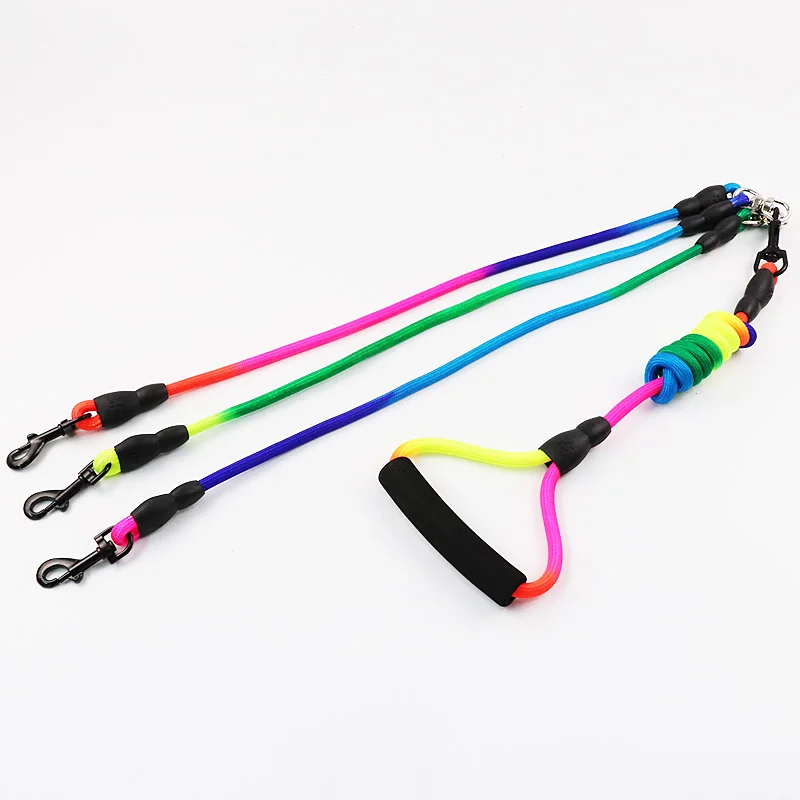 

Nylon Ribbon Detachable Dog Leash For Three Dogs Double Dog Leashes Round Rope Walking For Puppy Small Dog Chihuahua Pitbull