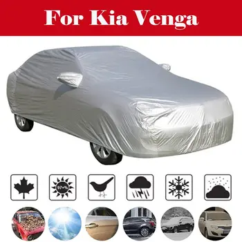 

Full Car Snow Ice Rain Waterproof Sun UV Rain Shade Cover Silver Size S-XL Auto Car Outdoor Protector For Kia Venga