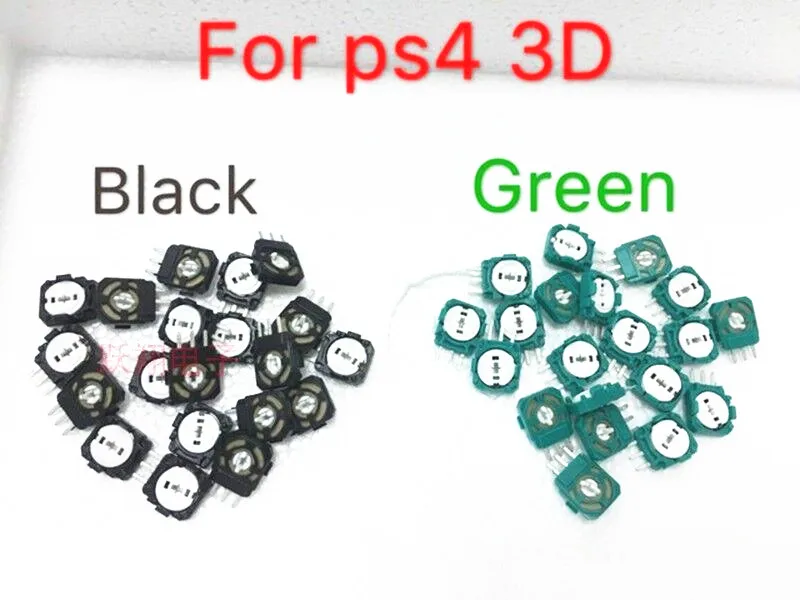 10pcs only orginal new ps4 handle rocker side potentiometer ps3 rocker potentiometer side control repair parts green and black photo