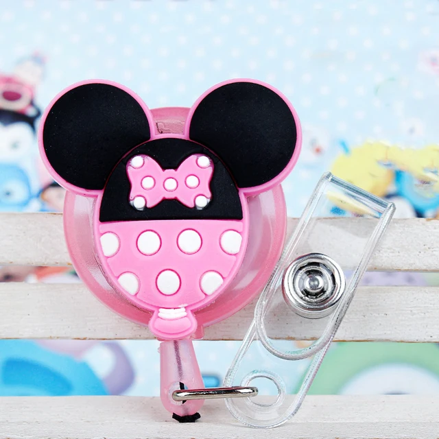 Cute Card Cover Clip New Design Silicone Retractable Student Nurse Badge Reel Clip Cartoon ID Card Badge Holder accessories E