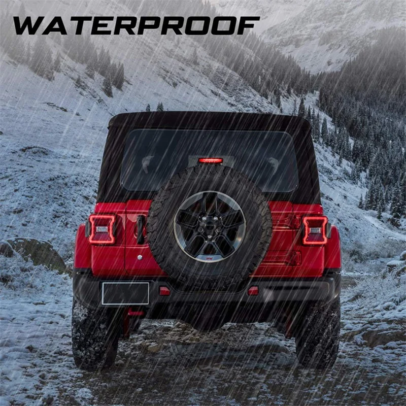 Светодиодный 3-й тормозной светильник для Jeep Wrangler Jl третий тормозной светильник с высоким креплением стоп-светильник(черный корпус дымовые линзы