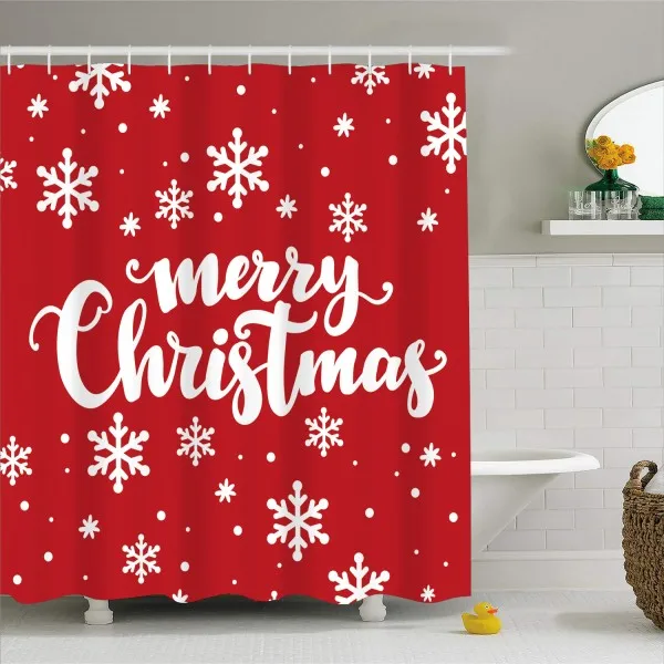 color-1 Merry Christmas занавес для ванной красный/синий экран Водонепроницаемая Форма Водонепроницаемый полиэстер занавеска для душа для дома ванная комната Декор 180x180 см - Цвет: color-1
