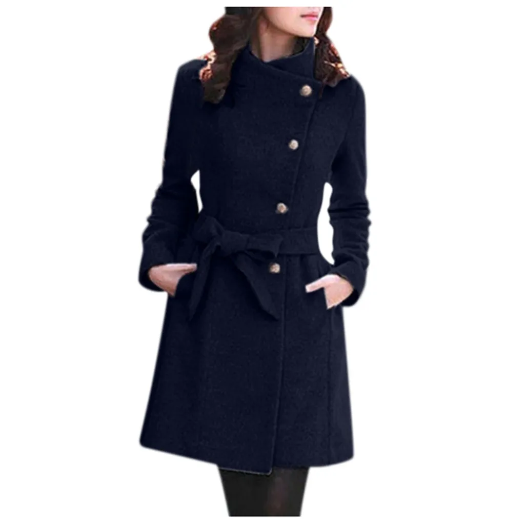 Осень Зима Новая модная женская куртка женская однотонная шапка пальто шерстяное пальто с лацканами куртка пальто с длинными рукавами верхняя одежда#105 - Цвет: NY