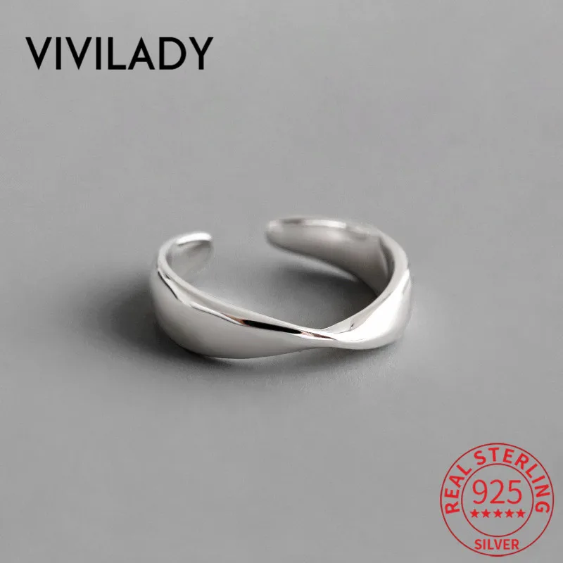 VIVILADY, 925 пробы, серебряные, витые, открытые, женские кольца, шик, минималистичный стиль, панк, круг, женские, пара, вечерние, ювелирные изделия, бижутерия
