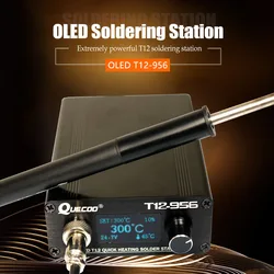 Diymore – Station de soudage numérique T12 956, fer à souder électronique OLED 1.3 pouces avec pointes de fer à souder noir T12, Kit d'outils 