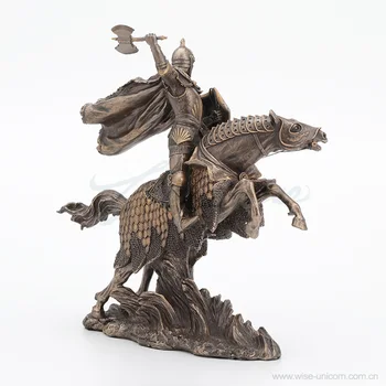 Best Rome Armor Warriors Equestrian Right Hand Take Axe Fife Home Factory Statue Figure Sculpture Home Factory Accessories