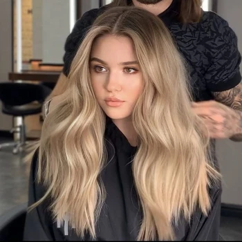 

Ombre Blonde Brown Root Wavy Bob Human Hair Lace Front Wigs with Transparent Lace 13x4 Lace Front Human Hair Wigs