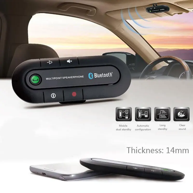 Vehemo Wireless Bluetooth 4.1 Bluetooth Wireless Speakerphone Bluetooth Speakerphone Speaker Smart Handsfree Car Kit
