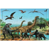 4 Style Jurassic Dinosaur Puzzle Wooden Preschool Kid Baby Jigsaw Puzzles Cartoon Learning Educational Christma Toy for Children 2