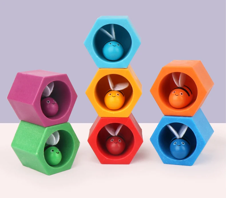 JaheerToy игра для ловли пчелы Цветовая классификация упражнений Детские движения рук детские игрушки для детей деревянная развивающая игрушка