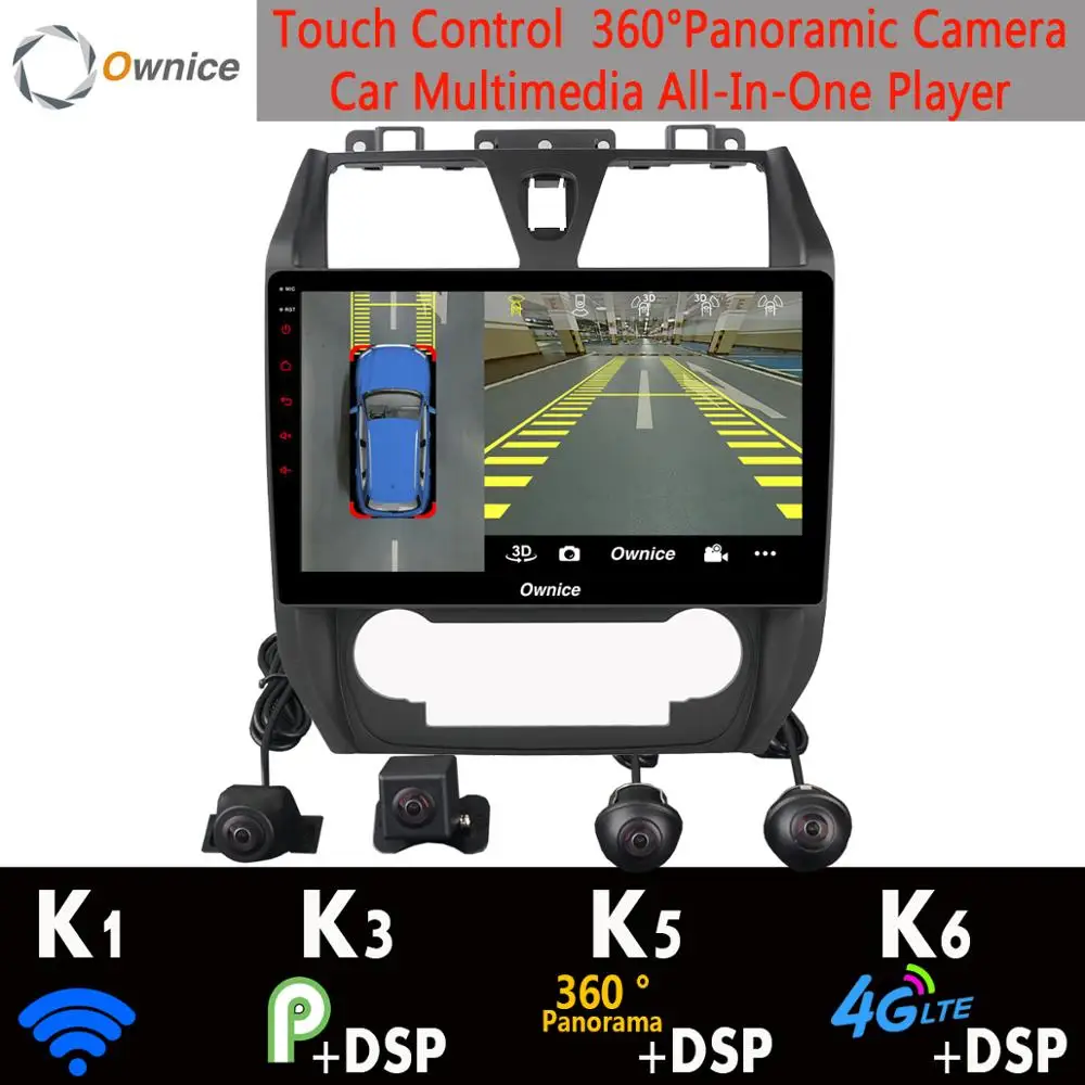 360 ° камера Android 9 0 8 ядер 64G GPS радио CarPlay DSP Автомобильный мультимедийный плеер для