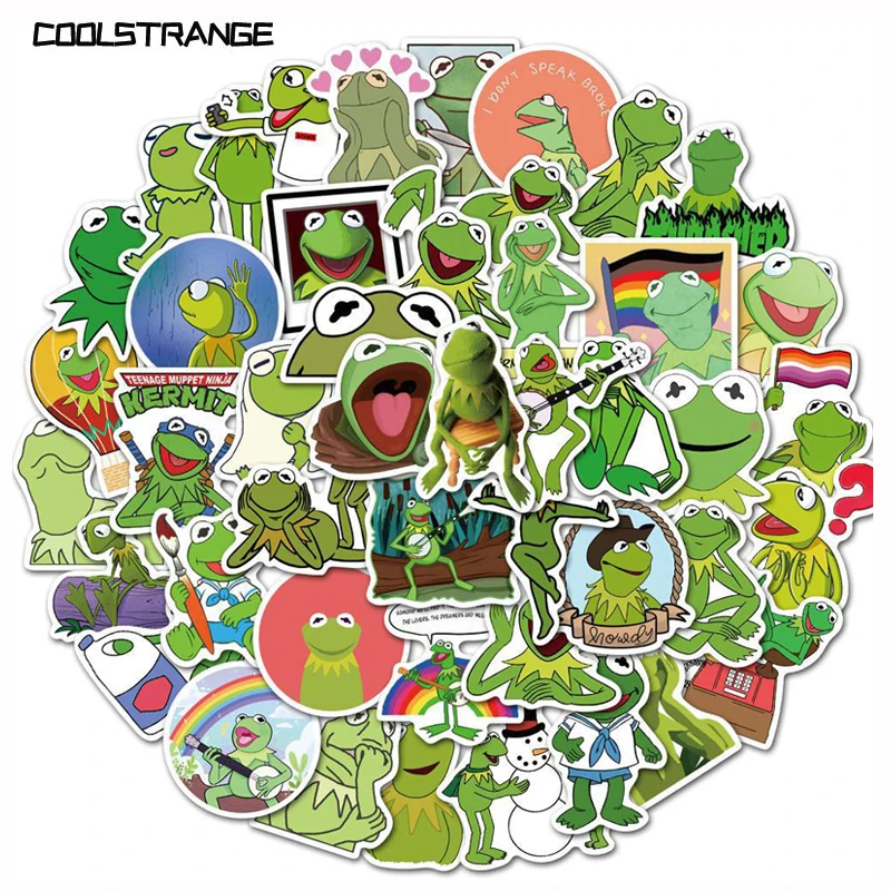 10/30/50 Uds Kermit Forg de dibujos animados pegatinas para el coche equipaje bicicleta de teléfono para motocicleta portátil teléfono nevera guitarra Cool divertido parodia