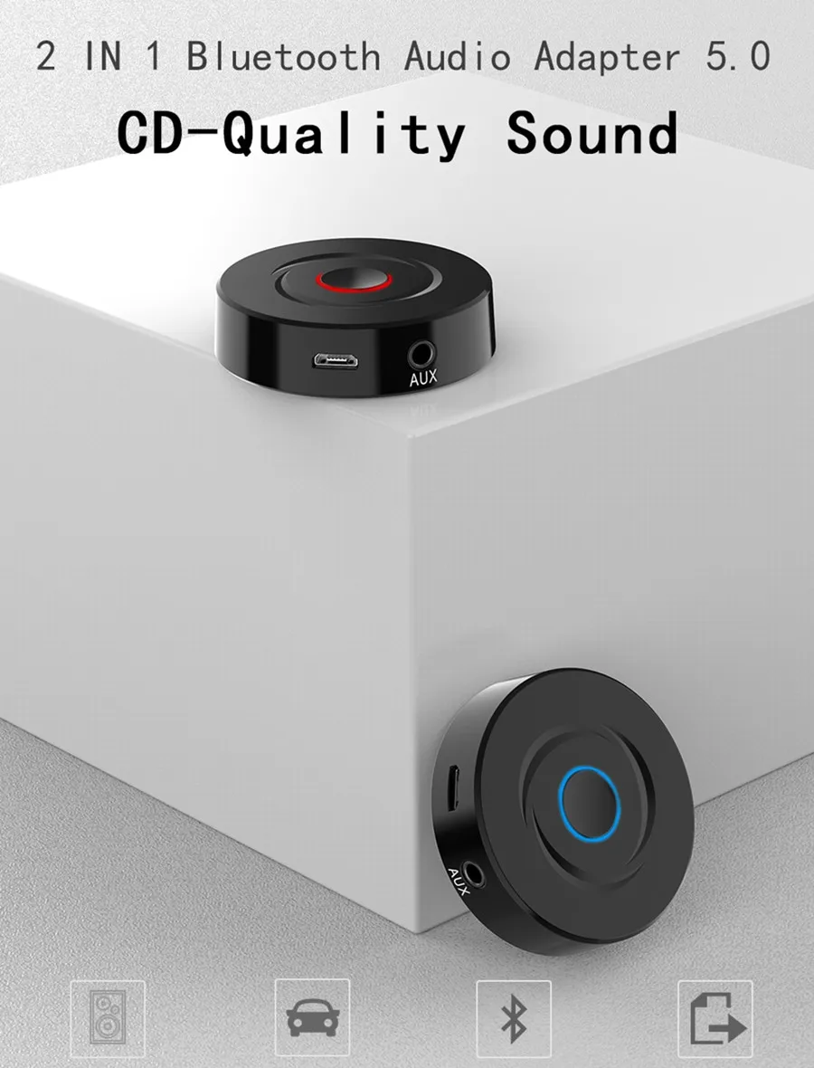 JINSERTA Bluetooth 5,0 приемник и передатчик 3,5 мм AUX разъем стерео музыка аудио беспроводной адаптер для автомобиля ТВ ПК динамик наушники