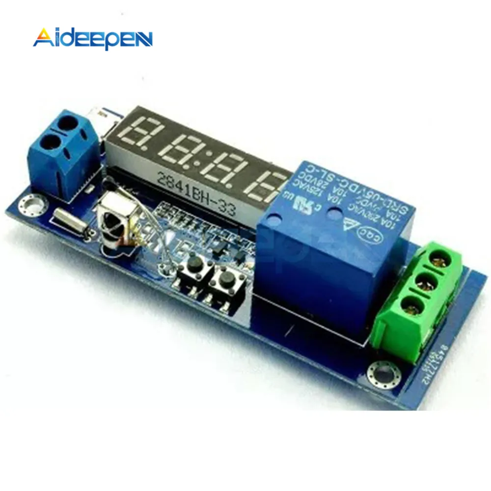 

LED Digital Clock Temperature Timer Relay Module Cycle Delay Timing Self-locking Switch Controller Relay