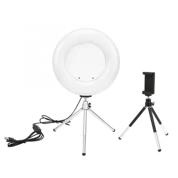

22cm Photography Small LED Ring Light 3000K-5700K USB Fill Light with Tripod Phone Clip Ring Light