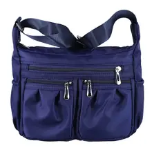 Повседневная нейлоновая сумка, сумки через плечо, сумка-мессенджер, многослойная Сумка, водонепроницаемая нейлоновая женская сумка для мамы, Повседневная сумка темно-синего цвета
