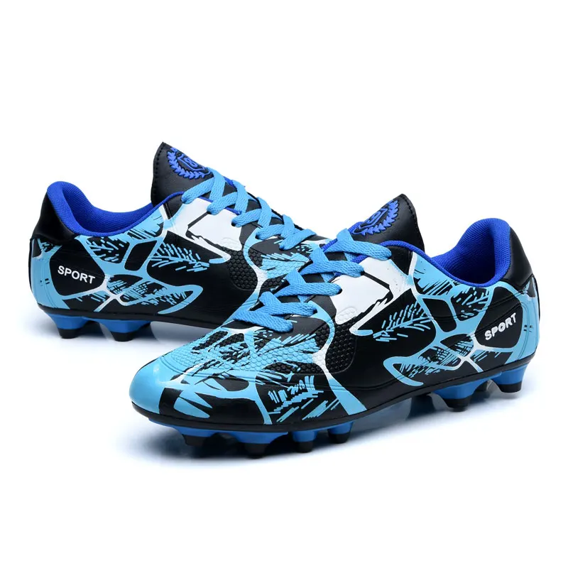 MWY мужские сникерсы высокие футбольные бутсы обувь для футзала мужские бутсы Детская футбольная обувь кроссовки тренировочная обувь Voetbalschoenen - Цвет: Blue