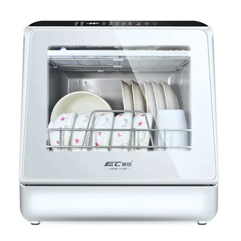 

220V Fully Automatic Household Small Desktop Free Installation Hotwind Drying Mini Storage Dishwashing Machine
