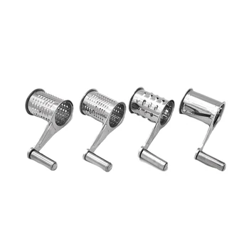 

Hot Sale 4 Pack Interchanging Ultra Sharp Stainless Steel Slicer Rotary Cheese Grater Replace Cheese Cutter Slicer Shredder