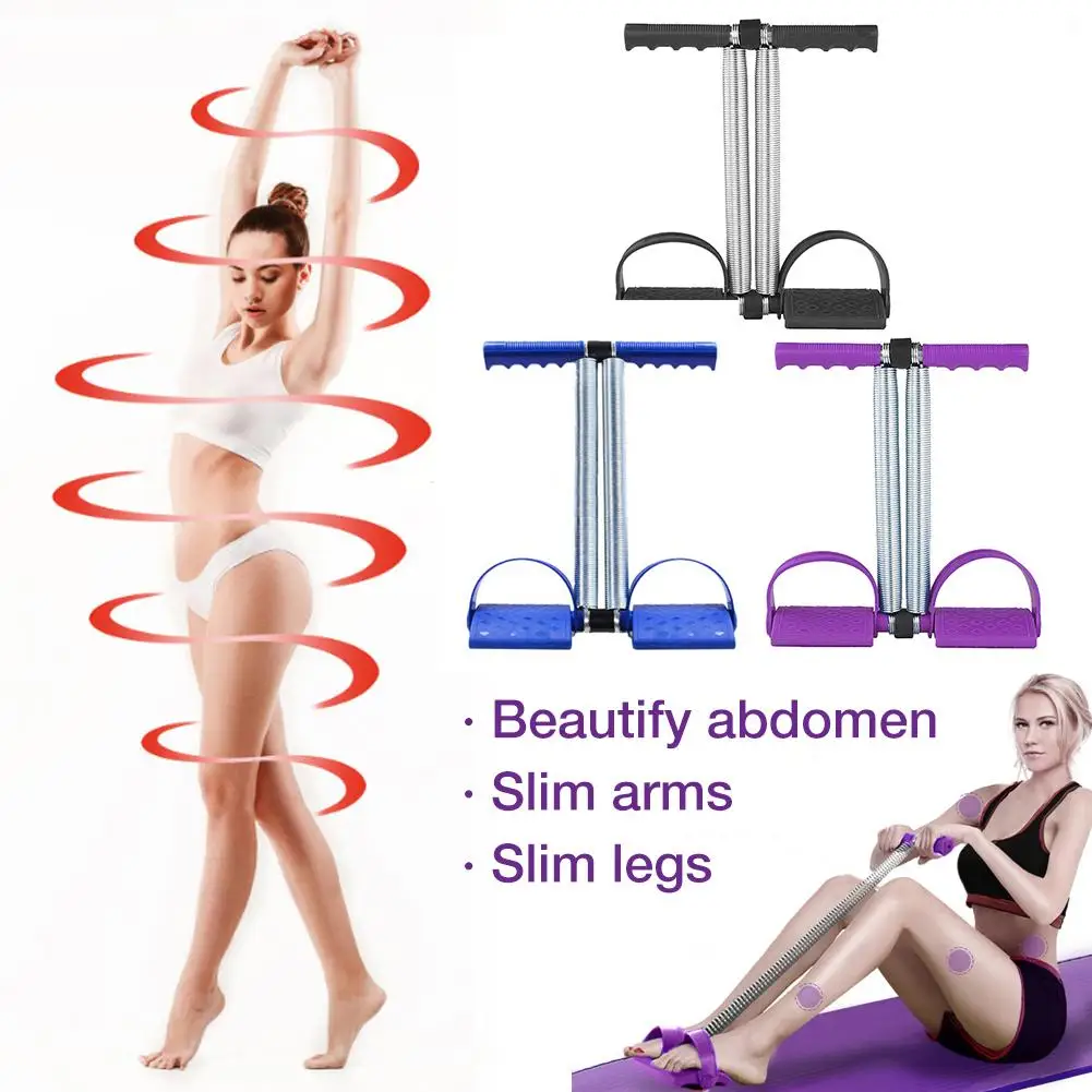 Pull Rope Dual Spring Tension Foot Pedal Sit Up Tension Pedal Abdomen Leg Exerciser Tummy Trimmer Sport Fitness Slim Training
