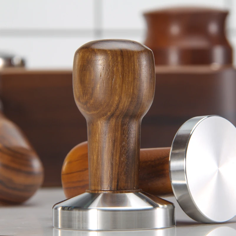 Calibrated Tamper Coffee Press Tool 51mm 58mm with 304 Stainless Steel Base &amp Solid Wood Handle | Дом и - Цена: 2 474,73 - 2 631,99 руб.