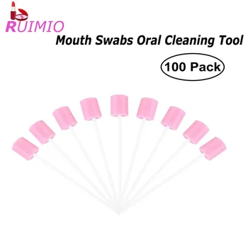 

100 Pcs Pink Disposable Oral Care Sponge Swab Tooth Cleaning Mouth Swabs Oral Cleaning Tool Sanitary Tampon