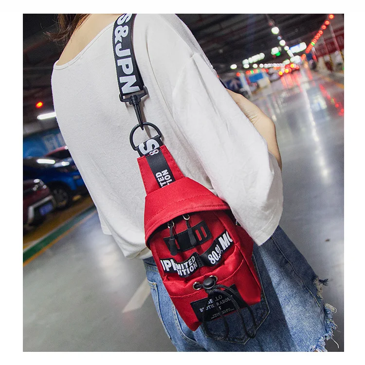 Hot sale sports summer new Harajuku shoulder messenger bag female small bag fashion Oxford mobile phone bag chest bag