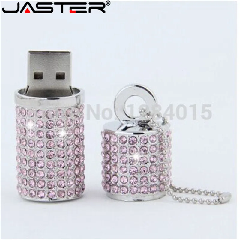 JASTER Хрустальный цилиндрический USB флеш накопитель модный металлический