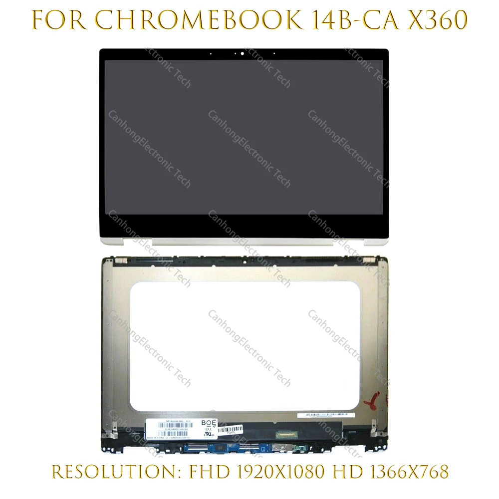 

14‘’ HD FHD LCD Touch Screen with Frame For HP Chromebook x360 14b-ca 14b-ca0010tu 14b-ca0100nd