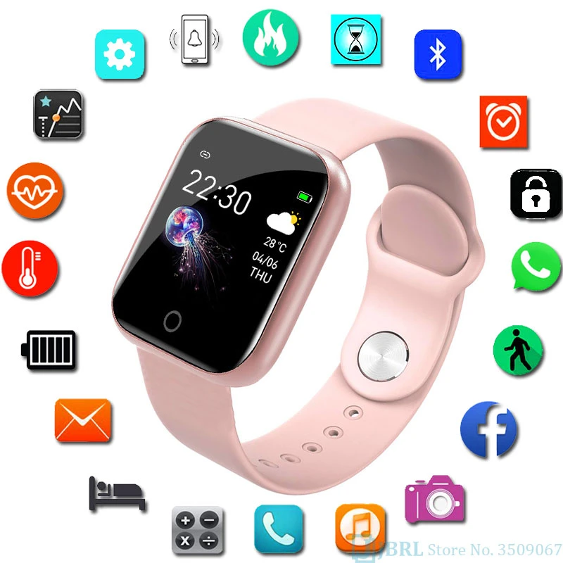Reloj inteligente deportivo para Android IOS, con correa de silicona para ver la hora de y mujer, reloj electrónico rastreador|Relojes inteligentes| - AliExpress
