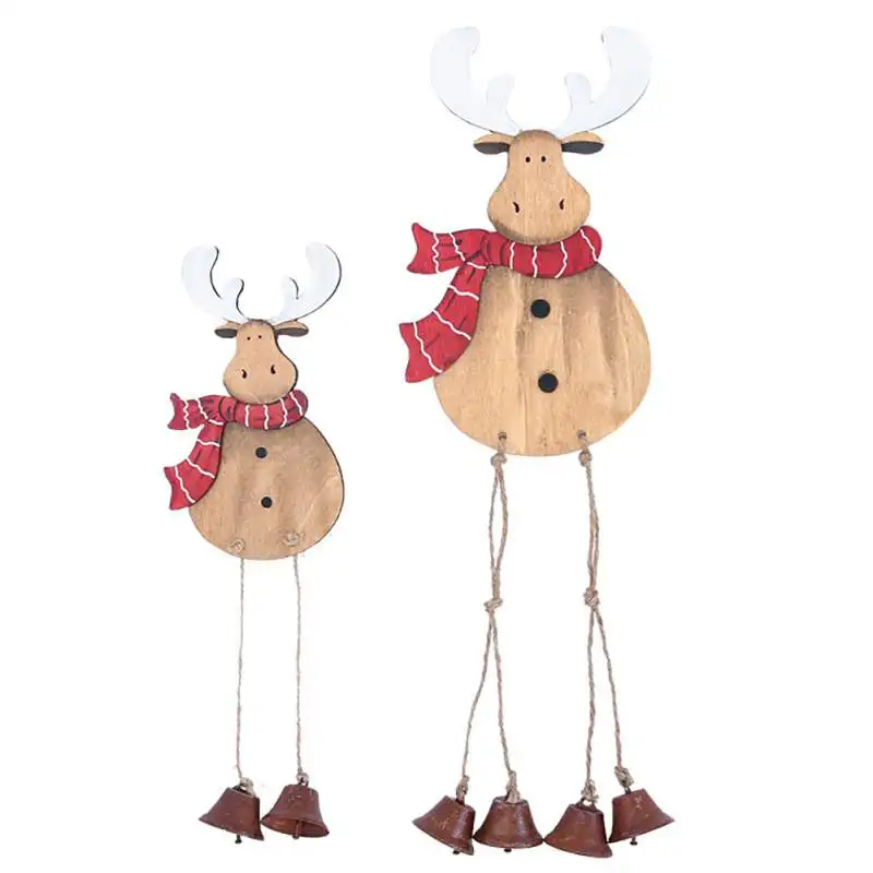 

Christmas Elk Bell Hanging Decorations Wooden Pendant Christmas Tree Bell Pendant Home Christmas Decorations