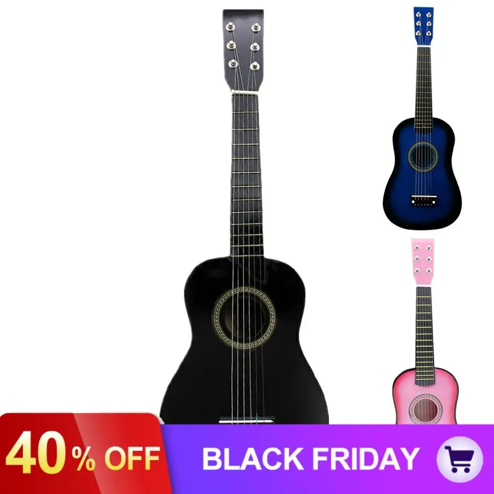 Najtaniej 23 cal czarny lipa gitara akustyczna z gitara Pick drutu struny instrumenty muzyczne dla dzieci prezent dla dzieci