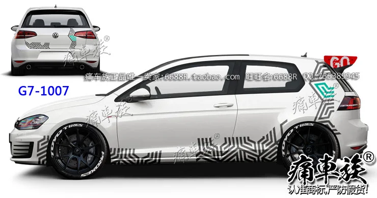 Наклейки для автомобиля Volkswagen golf 7, декоративные наклейки с цветами для гольфа 7, модификация внешнего вида