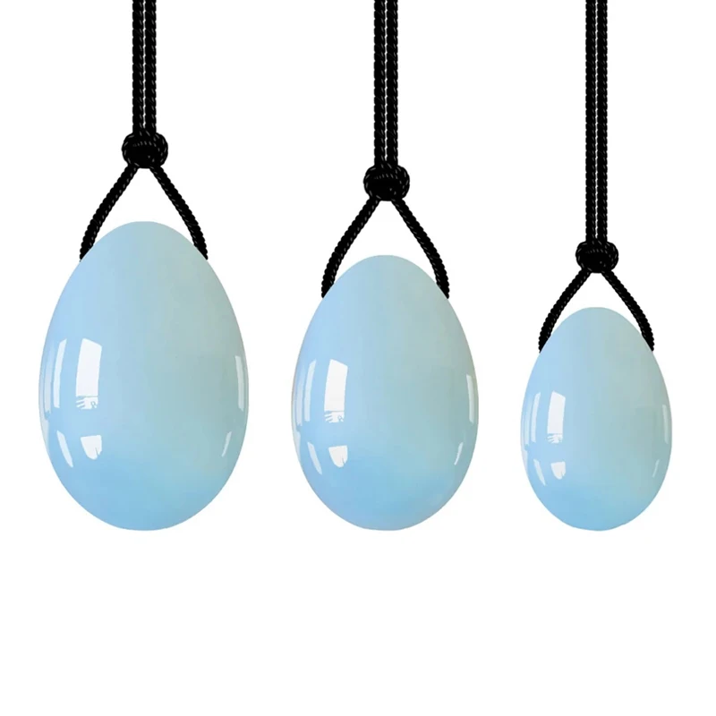 3 Pc Opalite Yoni Egg Pelvic Exercise Jade Eggs Vaginal Muscle Tightening Drilled Vagina Firming Massage Stone Ball | Красота и