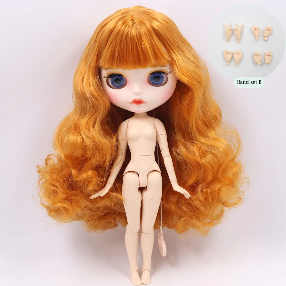 ICY Nude Blyth кукла на заказ № BL0145 оранжевый коричневый волосы индивидуальные резные губы лицо 1/6 bjd, pullip, licca, jerryberry - Цвет: B doll with hand B