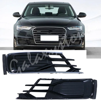 

Front Bumper Fog Light Cover Foglamp Honeycomb Grilles Frame For Audi A6L C7 PA 2016 2017 2018 4G0 807 681AE / 4G0 807 682AE