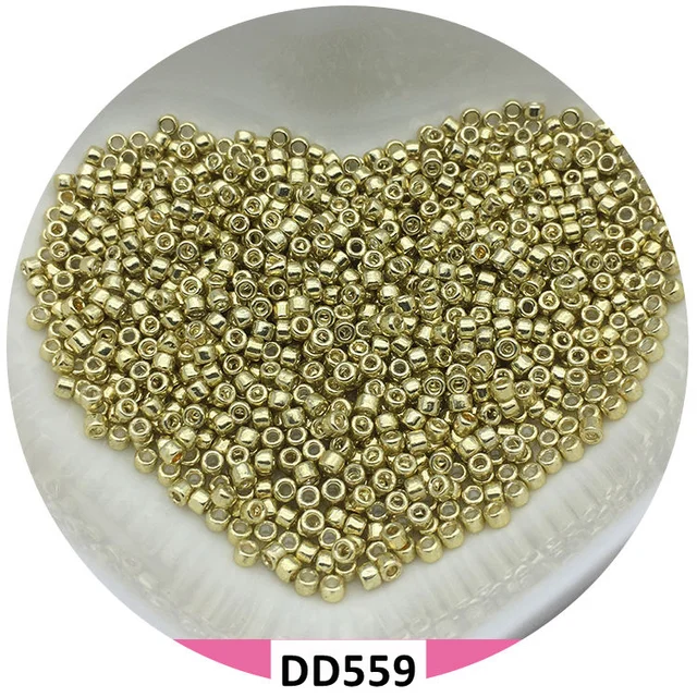 600Pcs 2mm Miyuki Delica Beads Japan Bronze Glass Beads Bohemia Style Metallic Seedbeads For DIY Jewelry Making Bracele Earring DD559 Light Gold